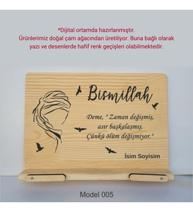 Münzevi Masaüstü Ahşap Rahle/Tablet/Kitap Tutucu-Model005
