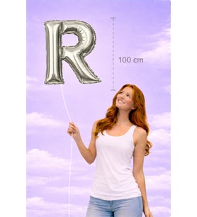 Gümüş R Harfi 100 cm Folyo Balon