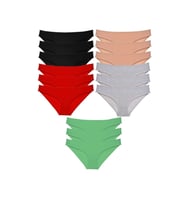 15 adet Süper Eko Set Likralı Kadın Slip Külot Siyah Kırmızı Ten Gri Yeşil