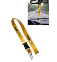 Opel Logolu Oto Ayna Askısı & Anahtarlıklı Ayna İpi - Şık Araç İçi Dekor ve Hediyelik Aksesuar (Sarı)