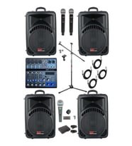 Lastvoice Ample Center Paket-4 Aktif hoparlör ve Mixer Full Ses Sistemi Seti