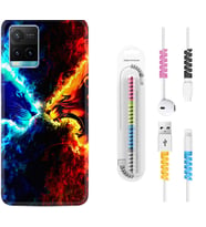 Vivo Y11S Y21S Y20 Y20S Y70 Kılıf Kablo Koruma Spiral Silikon Red Blue Leon 1714