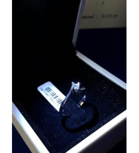 VOG MAZONİT TEK TAŞ YÜZÜK 14 AYAR BEYAZ ALTIN 2.15 GRM DIR. (0.11 CT) MAZONİT