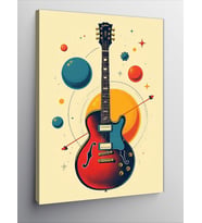 Kanvas Tablo Renkli Gitar