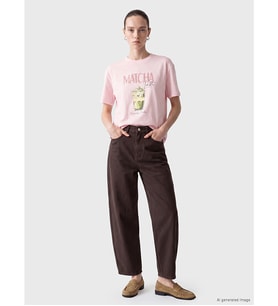LCW Comfort Pembe Baskılı %100 Pamuklu Kadın Tişört