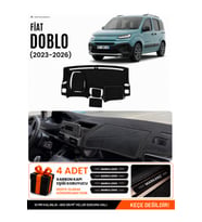 FİAT DOBLO (2023-2026) Uyumlu Torpido Örtüsü Torpido Kılıfı - Siyah