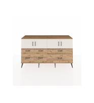 Kronos Konsol 4 Raflı 6 Çekmeceli 4 Kapaklı 176x59x99 Çam-Aytaşı/Çam
