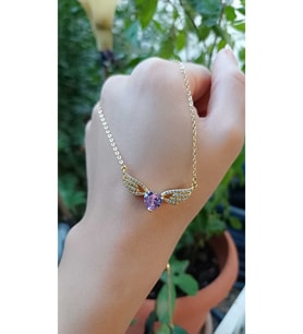 Çelik Kadın Kolye KOLYE ÇELİK KADIN MELEK KANADI VİNTAGE TASARIM 316L PASLANMAZ ÇELİK SİLVER 45 CM 1 YIL RENK GARANTİL