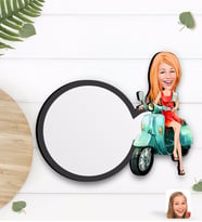 BK Gift Kişiye Özel Kadın Karikatürlü Ahşap Bardak Altlığı-24