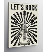 Kanvas Tablo "Let’S Rock" Gitar Posteri