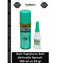 Özel Üretim Steel MDF Ahşap Güçlü Hızlı Yapıştırıcı Seti Aktivatör Spreyli 100 ml 20 gr