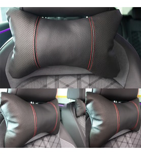 Space Oto Premium Oto Koltuk Boyun yastığı siyah-kırmızı(2ADET)