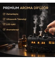 Premium Tren Tasarımlı Ultrasonik Aroma Difüzör – LED Işıklı, Zamanlayıcılı, Hava Nemlendirici
