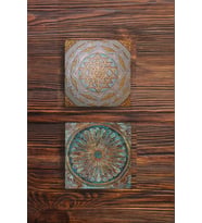Taş Bardak Altlığı Lotus, Yaşam Çiçeği Baskılı 2'li Set Stone Coasters