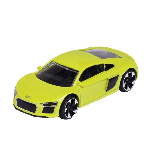 Miniature Audi R8 V10 Coupé Par Majorette - Échelle 1/58 - Jaune - Modèle 2019 - Neuf - Métal