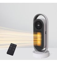 Purmed Kule tipi Kumandalı hareketli Seramik fanlı ısıtıcı (Beyaz-Gri)