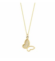 Kelebek Altın Kolye 14K Gold