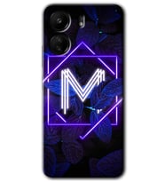 Xiaomi Redmi 13C Kılıf HD Desen Baskılı Kılıf - Dark Neon Yaprak M Harfi