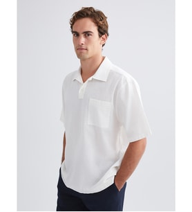 LCW Vision Beyaz Regular Fit Kısa Kollu Oxford Erkek Gömlek