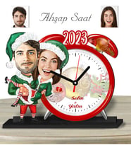 Kişiye Özel Ahşap Saat-Yeni Yıl Hediyesi Sevgili-5