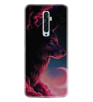 Oppo Reno 2Z 4 Lite 4 Pro 5 6 7 A31 Kılıf Desemli Silikon Wolf and Moon 1380