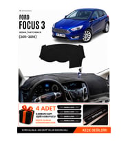 FORD FOCUS 3 (2011-2016) Uyumlu Torpido Örtüsü Torpido Kılıfı - Siyah