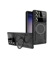 Durukar® Samsung Galaxy S25 Ultra Kılıf Joy Lens Standlı Kapak - Siyah