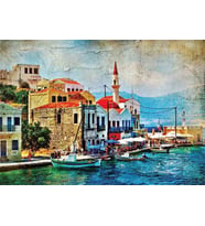 Gold Puzzle 1000 Parça Akdeniz'de Sahil Kasabası Puzzle
