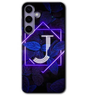 Galaxy S24 Plus Kılıf HD Desen Baskılı Kılıf - Dark Neon Yaprak J Harfi