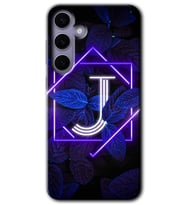 Galaxy S24 Plus Kılıf HD Desen Baskılı Kılıf - Dark Neon Yaprak J Harfi