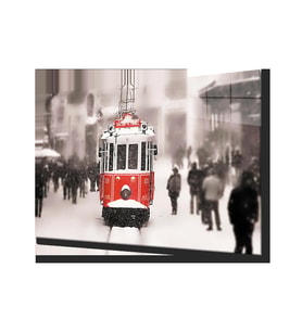 İstanbul Taksim Tramvayı 4mm Dayanıklı Cam Tablo Temperli Cam
