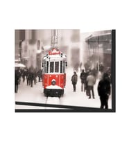 İstanbul Taksim Tramvayı 4mm Dayanıklı Cam Tablo Temperli Cam