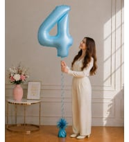 4 Rakamlı Mavi 76 cm Helyum Balon – Folyo Parti Balonu