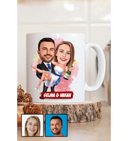 İlginç Sevgililer Günü Hediyesi Karikatürlü Beyaz Kupa Bardak