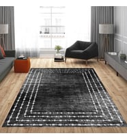 Eliana Home Dijital Baskı Yıkanabilir Kaymaz Taban Salon Halısı Ve Yolluk LNA0815-FNL25 (Siyah)