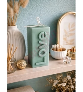 Mumelia Candles Love Pop - Doğal Soya Blok Dekoratif Mum - Koyu Yeşil