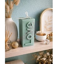 Mumelia Candles Love Pop - Doğal Soya Blok Dekoratif Mum - Koyu Yeşil