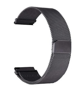 Oppo Watch 46mm 22mm Metal Tel Örgü Lüx Kordon + Metal Kordon Dönüştürücü (Siyah)