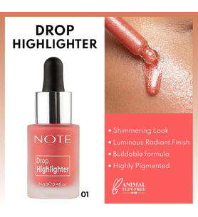Cosmetics Drop Highlighter 01 Pearl Rose Işıltılı Likit Aydınlatıcı