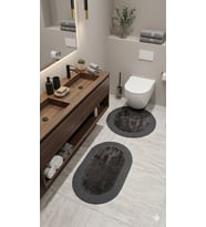 YÜNTEKS Rabbit Soft Hasır Dekoratif Klozet Takımı / Banyo Paspası / Modern / Şık /Lüx / Banyo Halısı