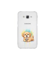 Samsung Galaxy J7 Core ile Uyumlu Splash Köpek Tasarımlı Şeffaf Silikon Kılıf
