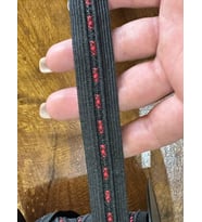 SİYAH NAKIŞ İŞLEME KIRMIZI DESENLİ ŞERİT DİKİŞ GİYİM AKSESUARI EN 2 CM (1 METRE )
