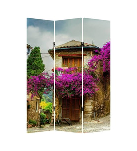 Provence 3 Kanatlı Oda Bölücü Çift Taraflı Kanvas Paravan