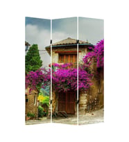 Provence 3 Kanatlı Oda Bölücü Çift Taraflı Kanvas Paravan