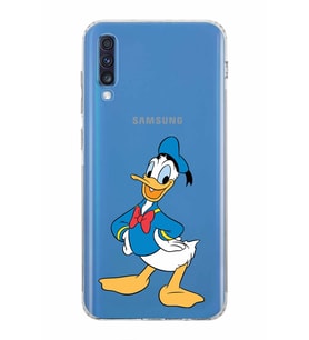 Samsung Galaxy A70  Kamera Korumalı  Kapak Donald Duck Tasarımlı  Şeffaf Kılıf