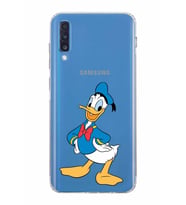 Samsung Galaxy A70  Kamera Korumalı  Kapak Donald Duck Tasarımlı  Şeffaf Kılıf