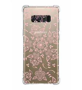 Samsung Galaxy Note8  Köşe Korumalı Antişok Kapak Nostalji Desen Tasarımlı Şeffaf  Kılıf