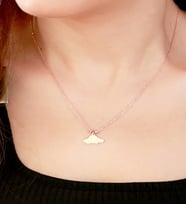 Kişiye Özel Bulut Gümüş Rose Kolye