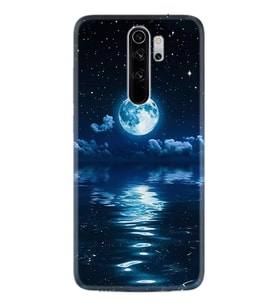 Xiaomi Redmi Note 8 Pro Kılıf Resimli Desenli Baskılı Silikon Kılıf Night Moon 1133