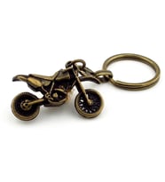 Motocross Yarış Motoru Motosiklet Off Road Antik Sarı Metal Anahtarlık KC235